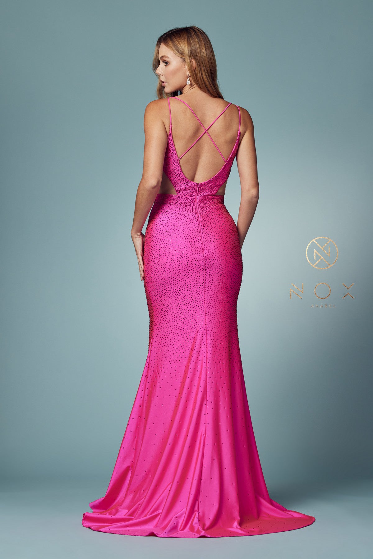 Sparkling Plunge Prom Dress with Slit_NX E1003