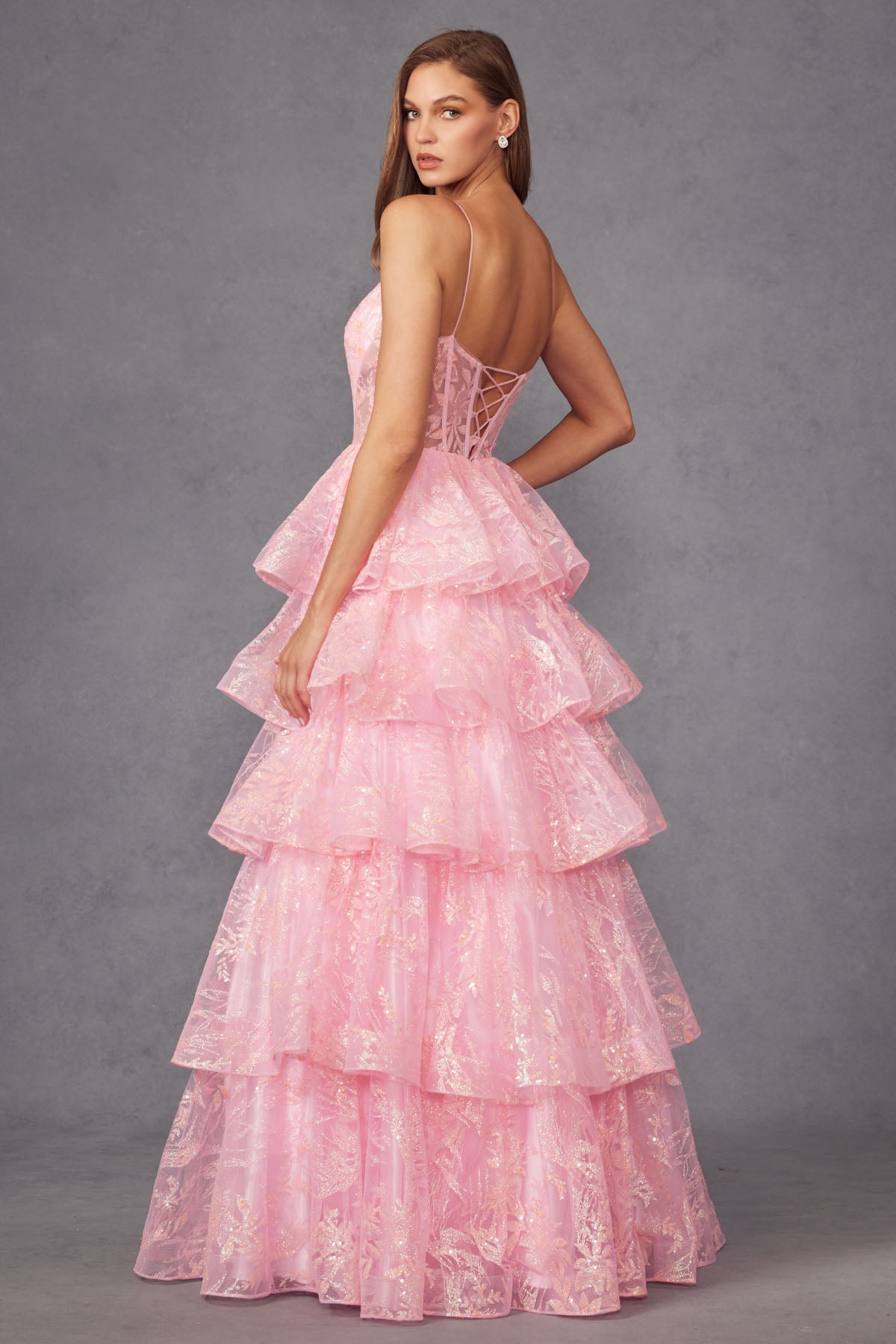 Glamorous Tiered Ruffle Prom Dress_JU 2438K