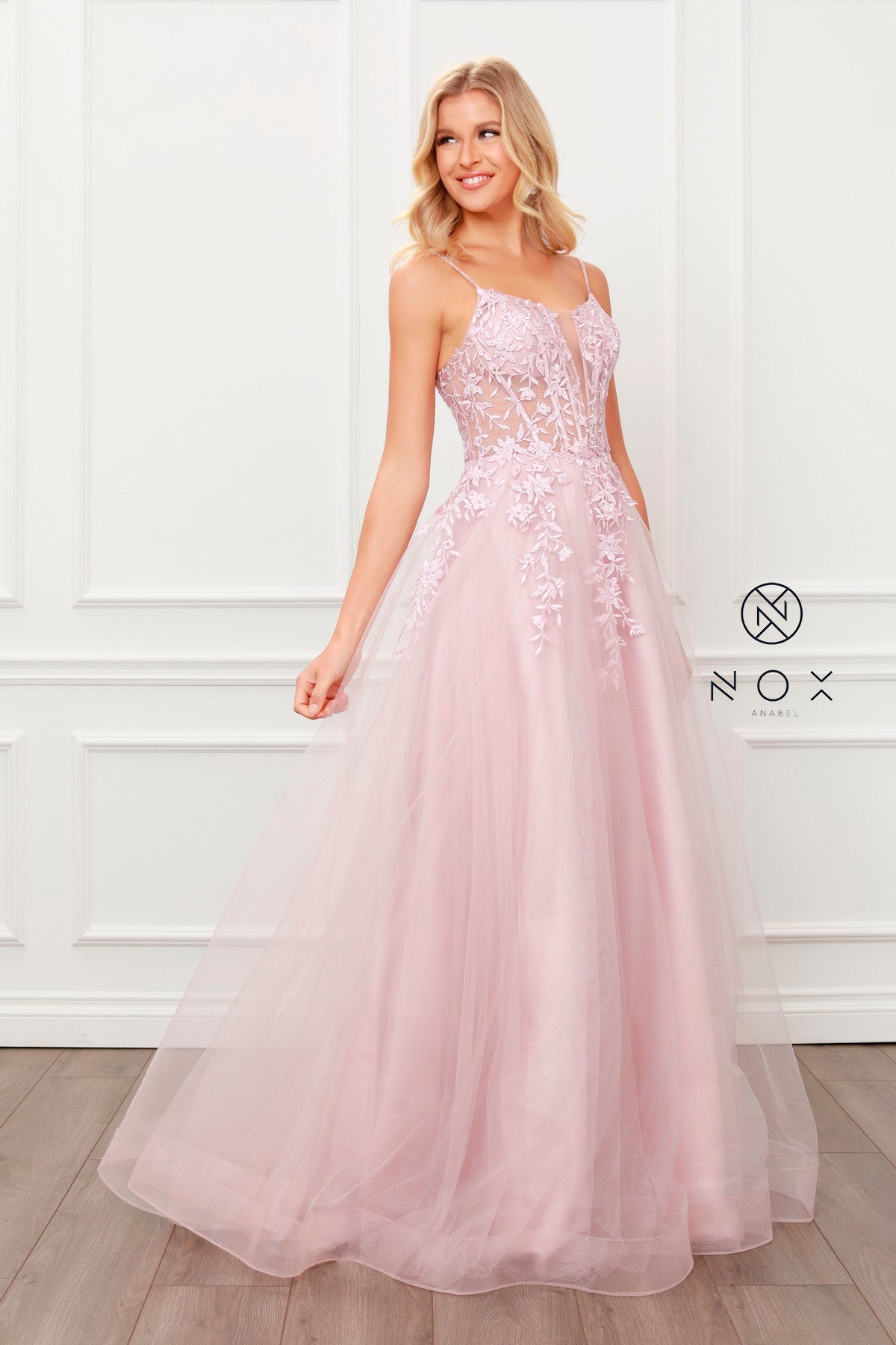 Elegant Lace-Back Prom Dress Gown_NX T449