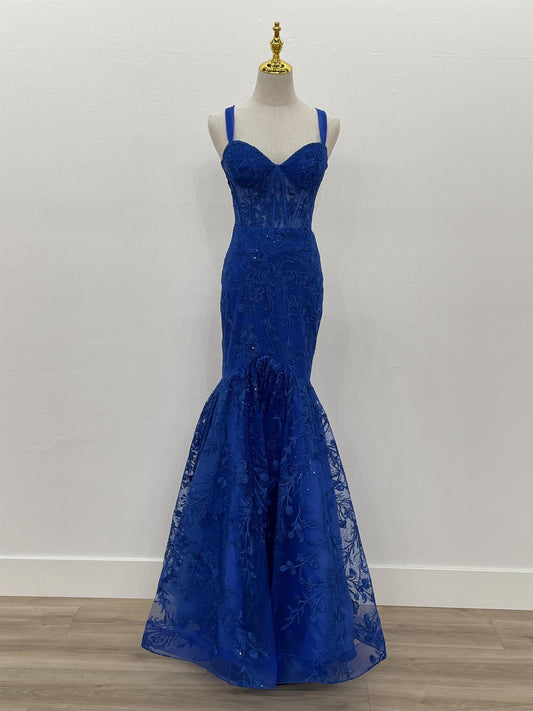 Mermaid Lace Prom Dress with Straps_NX T1339