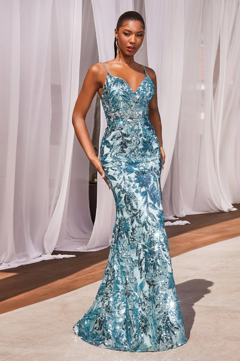 Sequin Lace-Up Glam Prom Dress_LD CM350