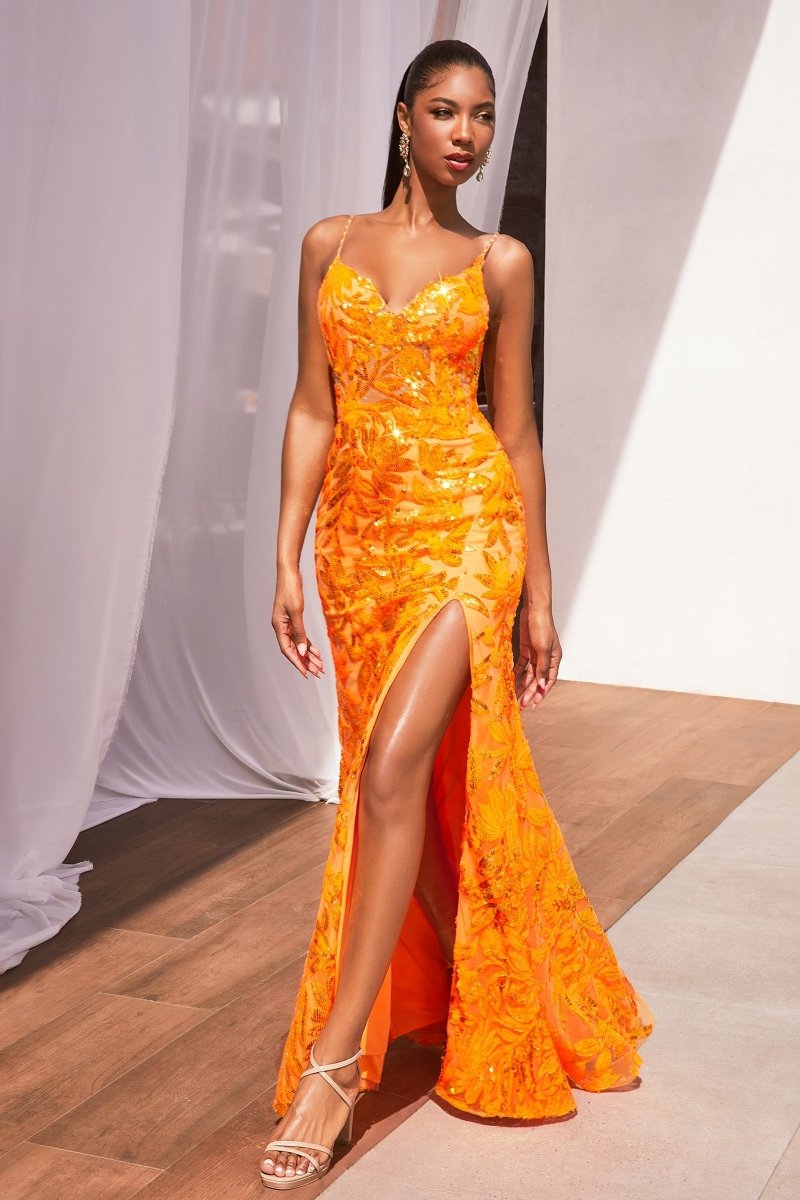 Sequin Lace-Up Glam Prom Dress_LD CM350
