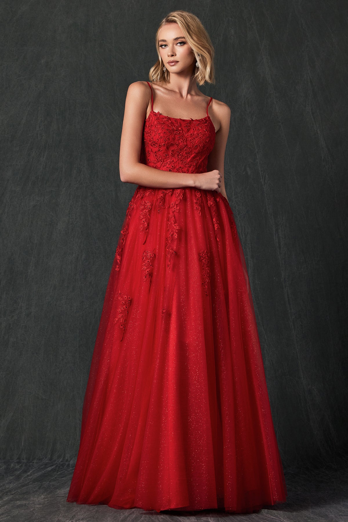 Elegant Floral Embroidered Prom Dress_JU 260