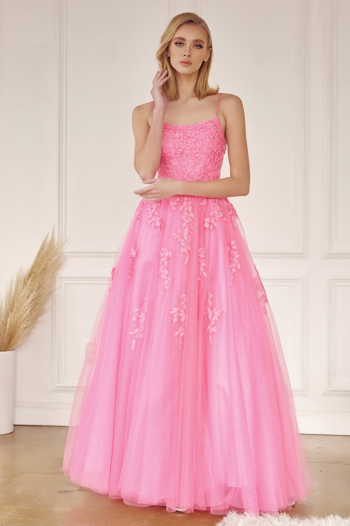 Elegant Floral Embroidered Prom Dress_JU 260