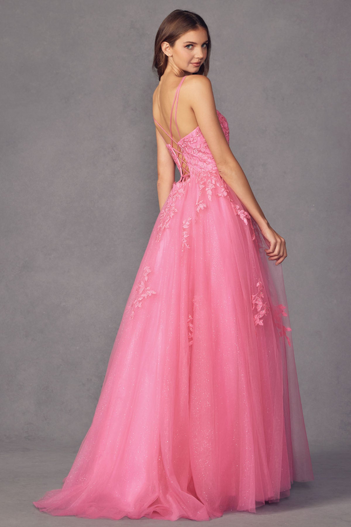 Elegant Floral Embroidered Prom Dress_JU 260