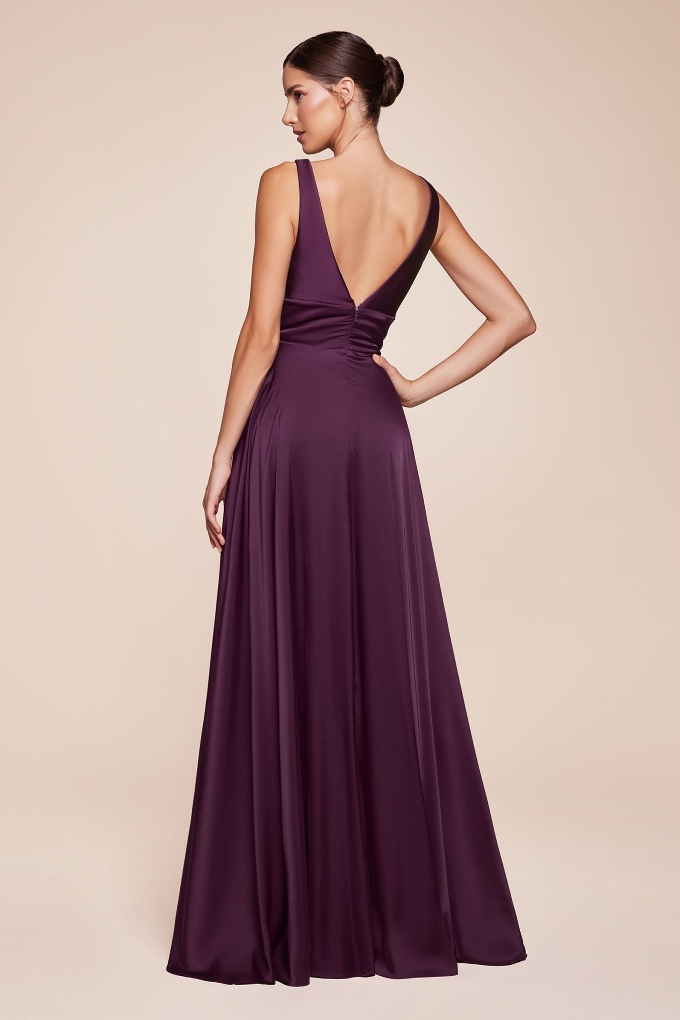 Elegant Satin A-Line Bridesmaids Dress_LD 7469