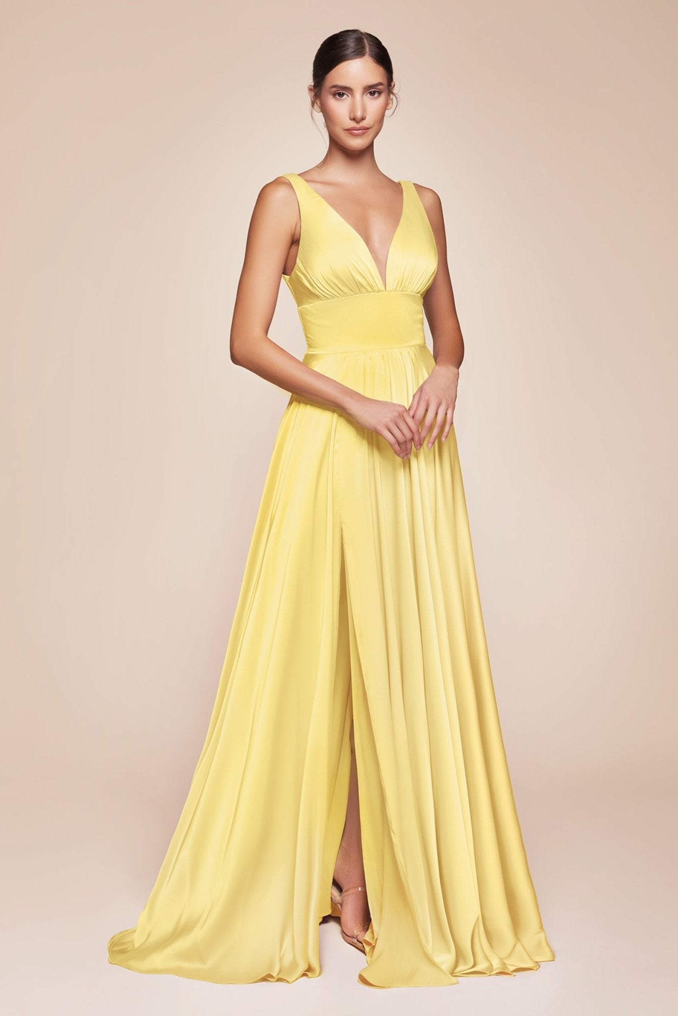 Elegant Satin A-Line Bridesmaids Dress_LD 7469