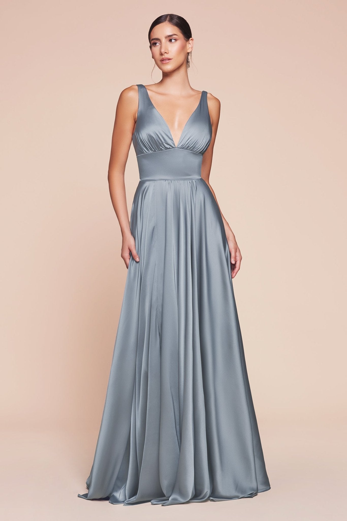 Elegant Satin A-Line Bridesmaids Dress_LD 7469