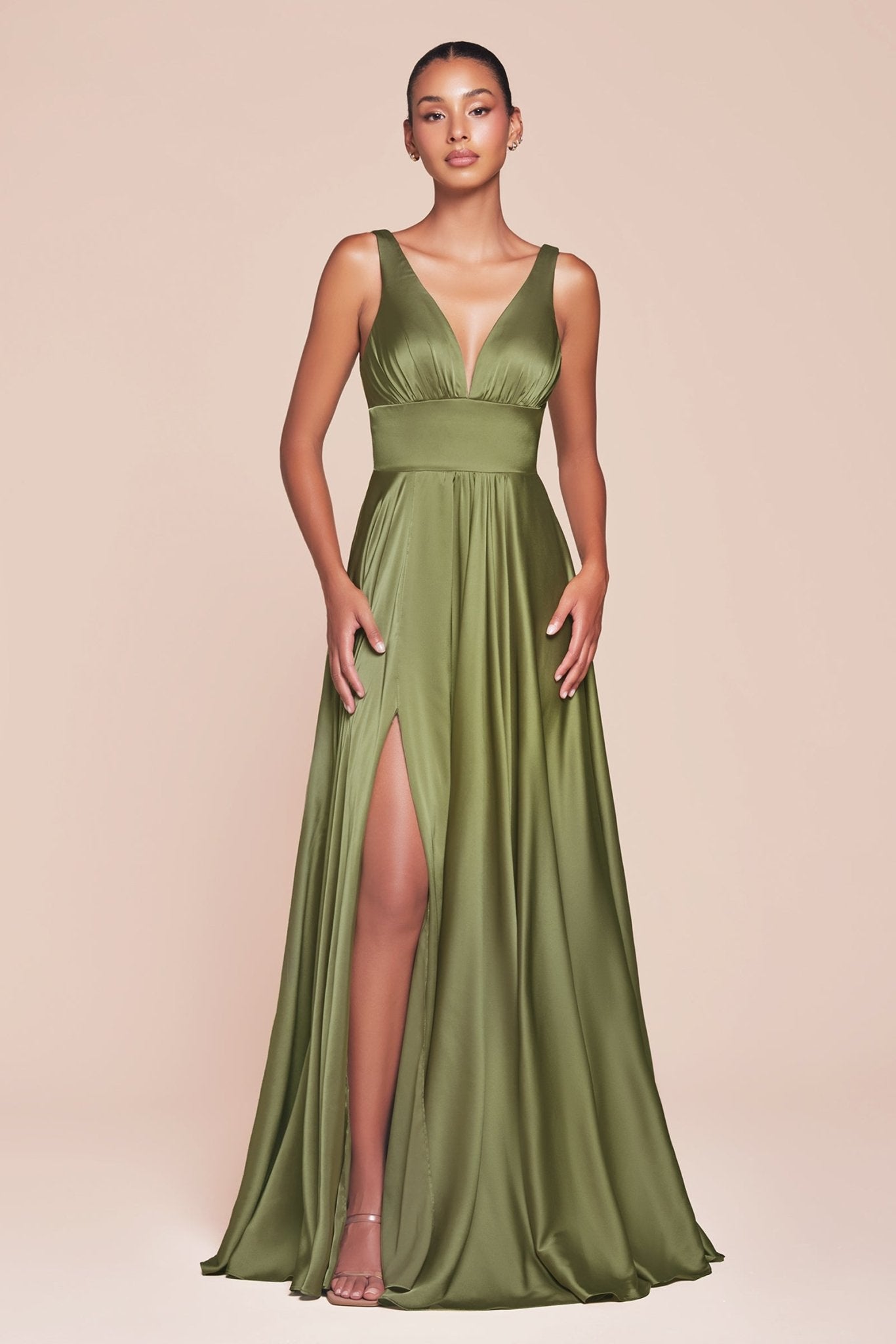 Elegant Satin A-Line Bridesmaids Dress_LD 7469