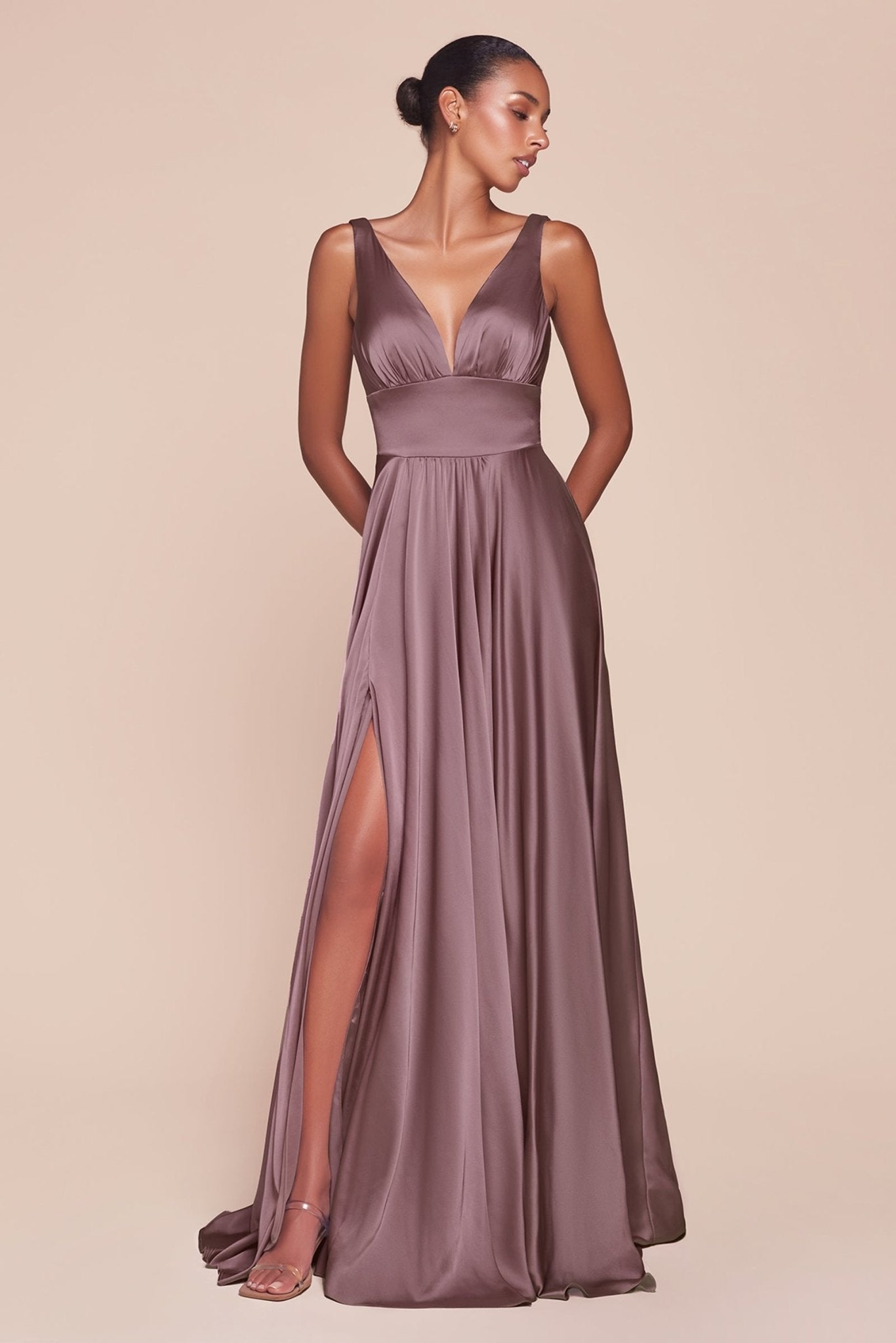 Elegant Satin A-Line Bridesmaids Dress_LD 7469