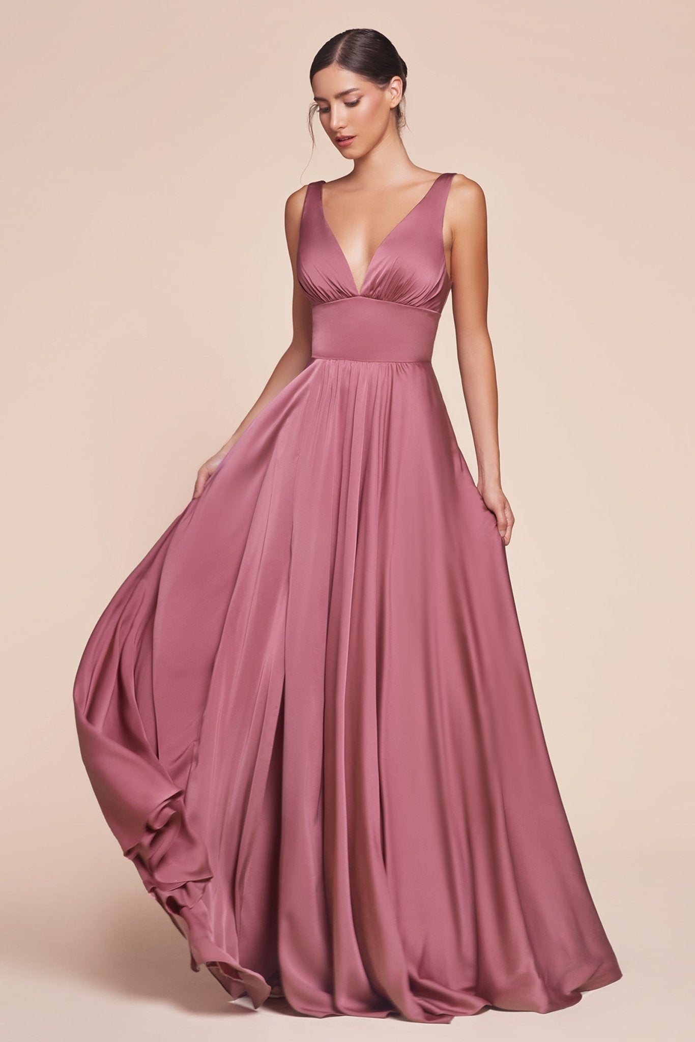 Elegant Satin A-Line Bridesmaids Dress_LD 7469