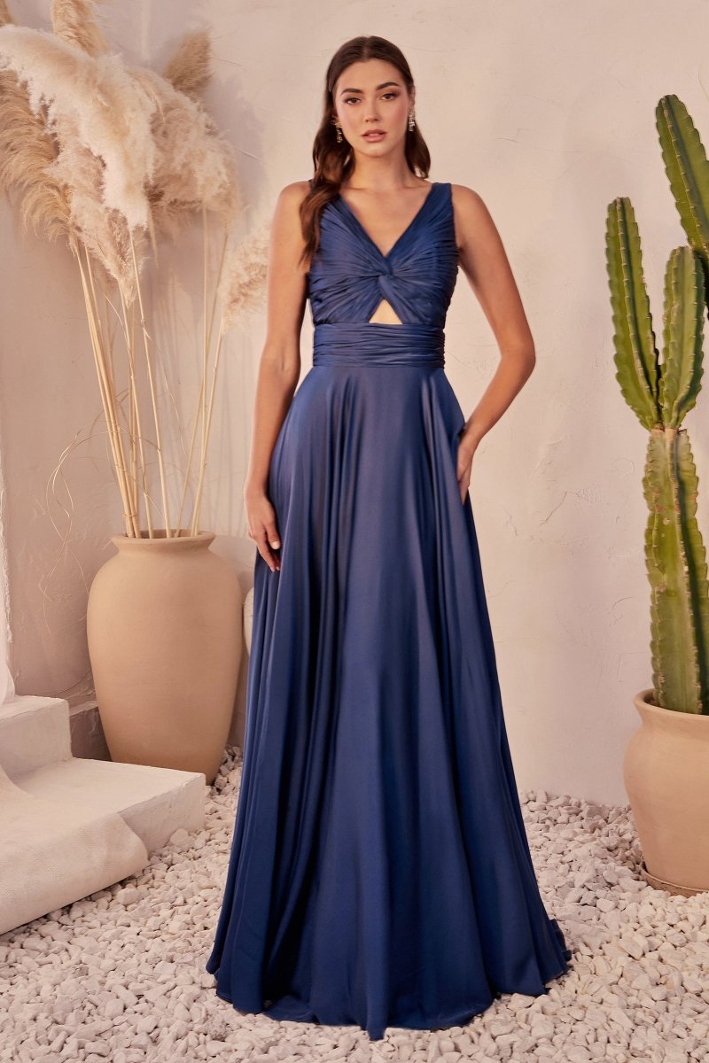 Elegant V-Neck Evening Gown for Prom_LD 7497