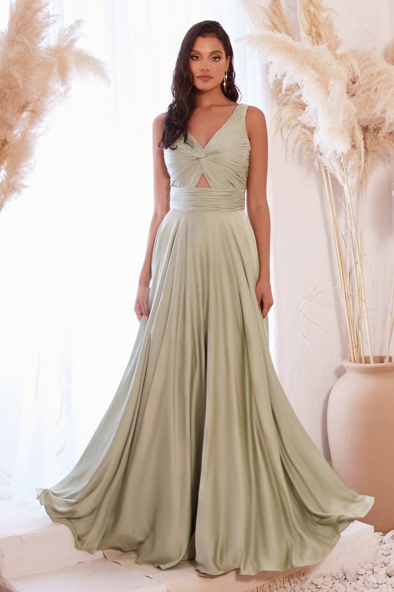 Elegant V-Neck Evening Gown for Prom_LD 7497