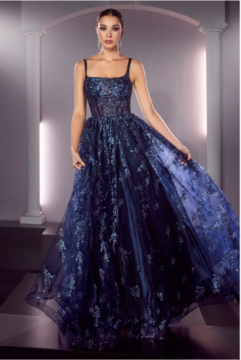 Elegant Lace Flowing Prom Dress_LD J840