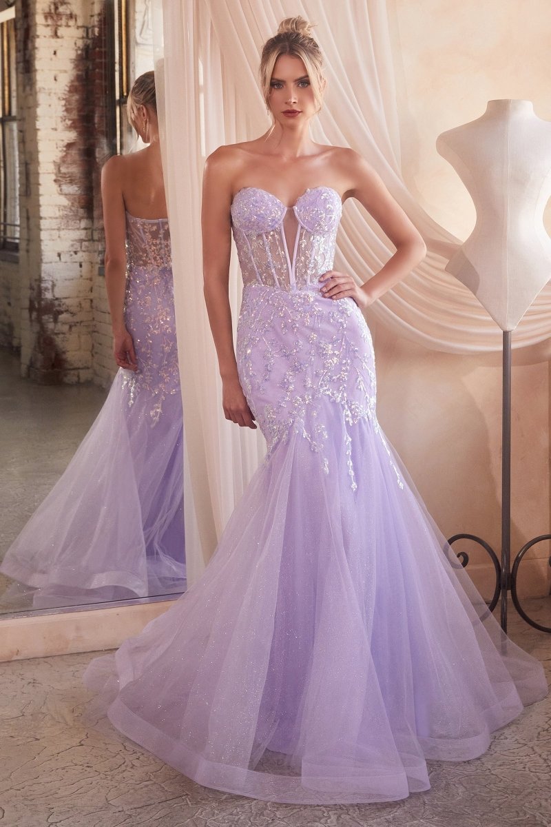 Enchanting Strapless Sequin Prom Dress_LD CB139