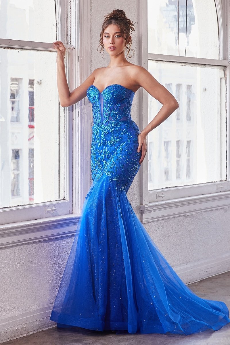 Enchanting Strapless Sequin Prom Dress_LD CB139