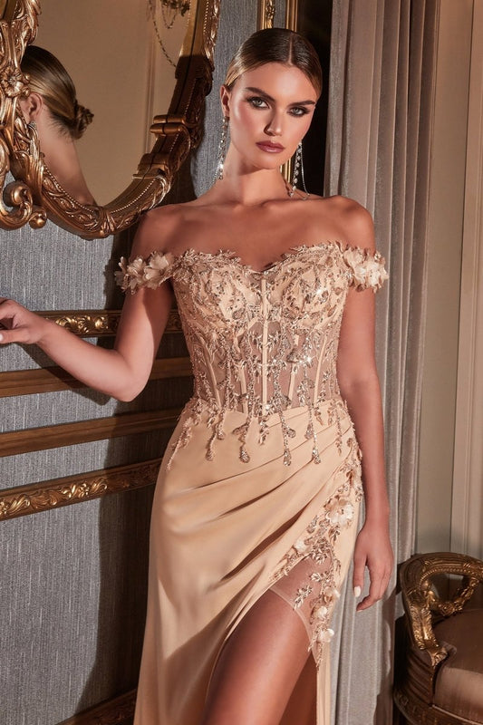 Elegant Off-Shoulder Embellished Prom Dress_LD CD0186