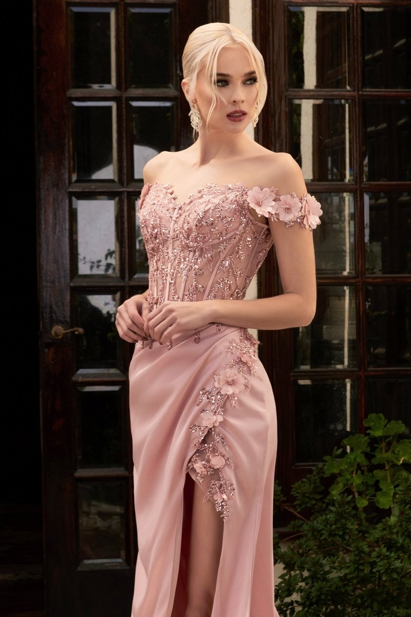 Elegant Off-Shoulder Embellished Prom Dress_LD CD0186