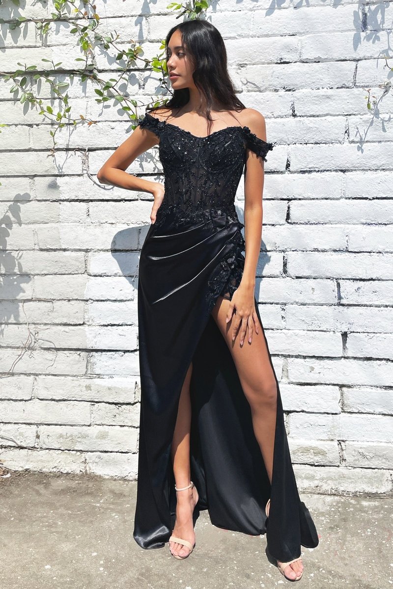 Elegant Off-Shoulder Embellished Prom Dress_LD CD0186