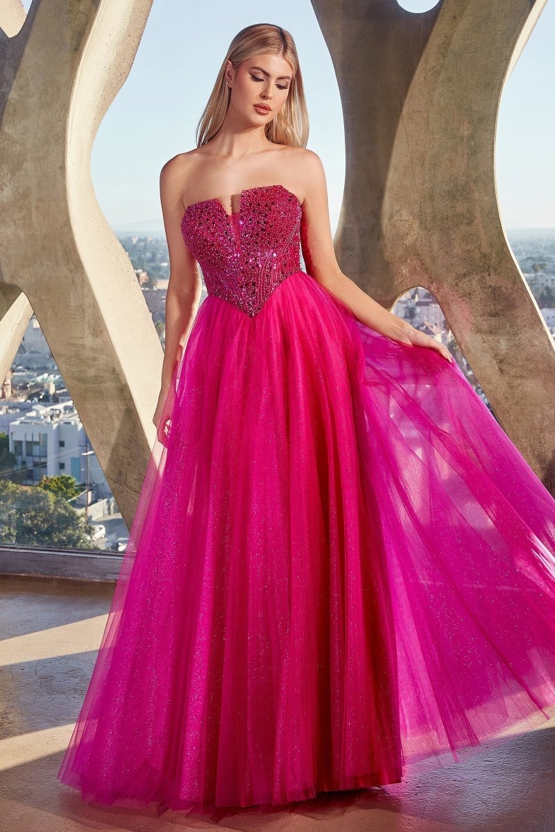 Elegant Strapless Sequin Prom Dress_LD CD0217