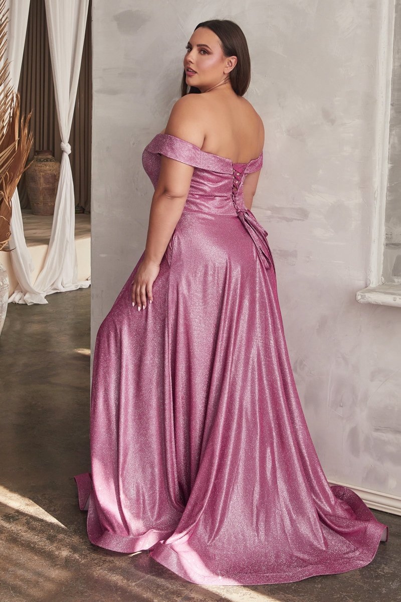 Glamorous Off-Shoulder Glitter Prom Dress_LD CD210C