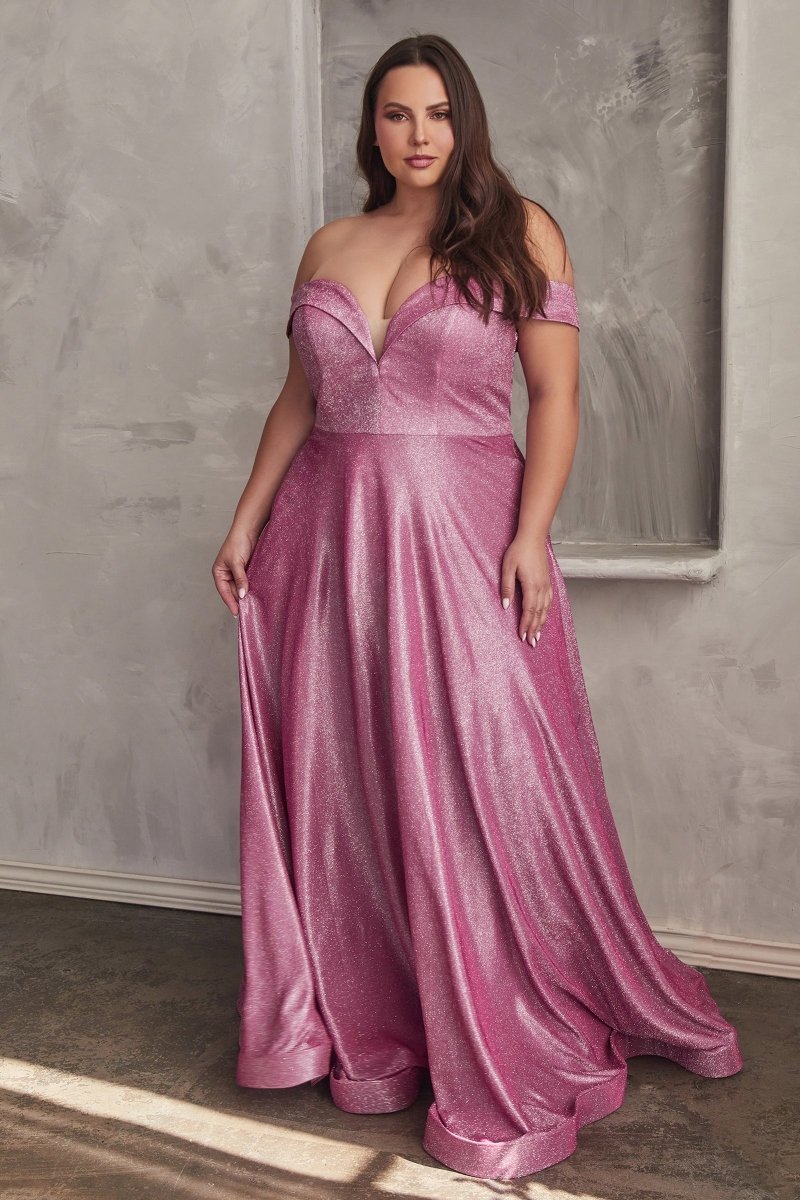 Glamorous Off-Shoulder Glitter Prom Dress_LD CD210C