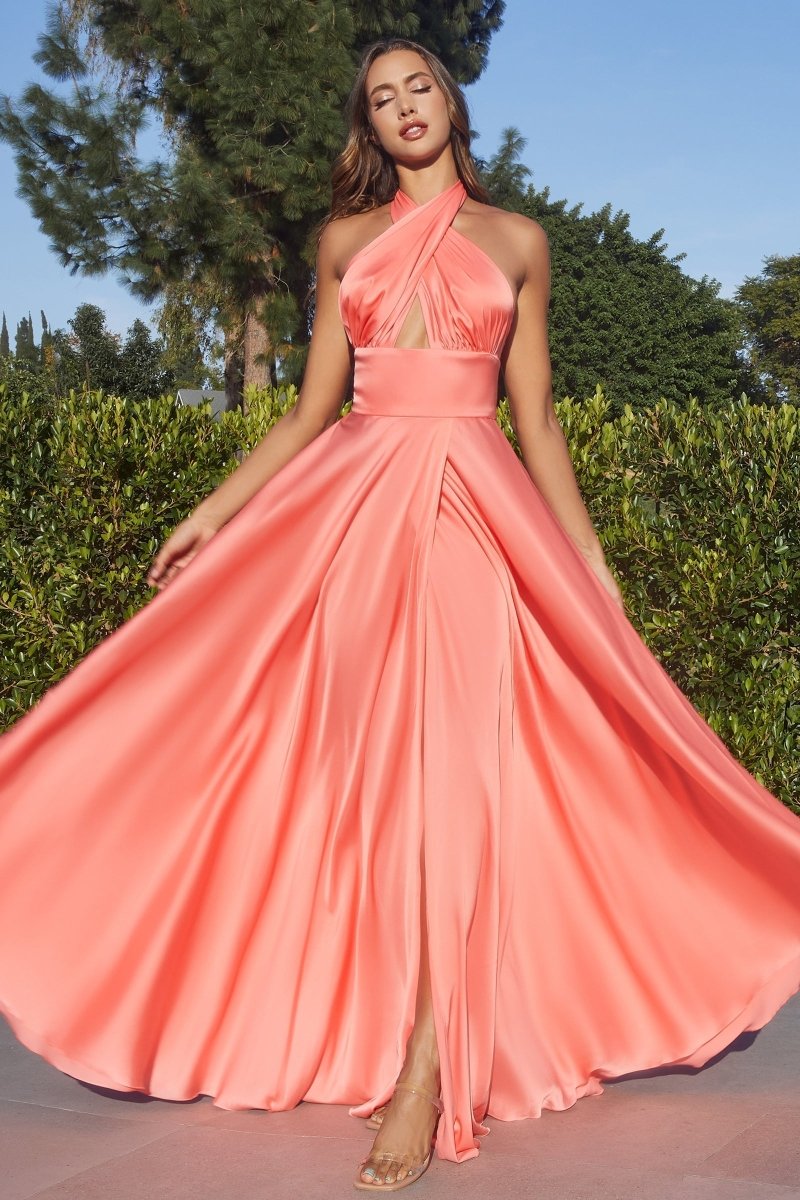 Elegant A-line Satin Prom Dress_LD CD323