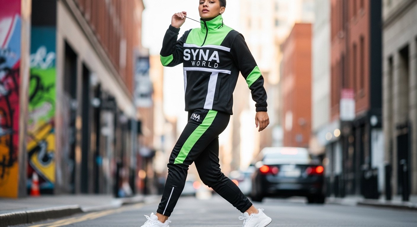 Syna World Athletic Tracksuit – A Fusion of Sporty Functionality and Street Style Swagger
